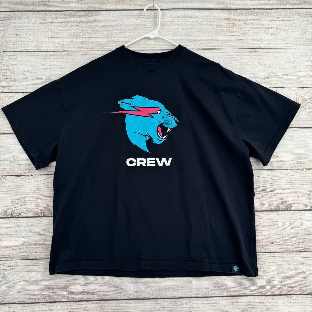 MrBeast CREW‎ T-Shirt Mens XL Black Exclusive Studio Tour 2025 Graphic Cotton